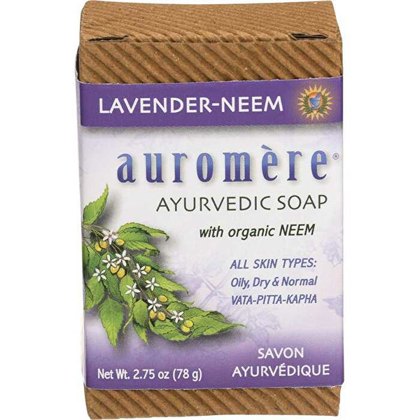 Auromere Neem Soap Ayurvedic Lavender Neem 12x78g