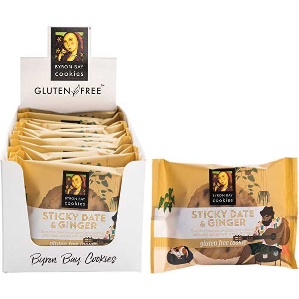 Byron Bay Cookies Gluten Free Cookies Sticky Date & Ginger 12x60g
