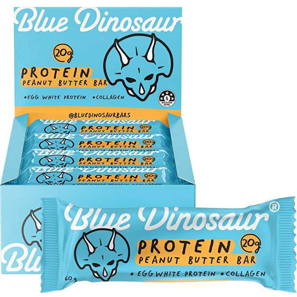 Blue Dinosaur Protein Bar Peanut Butter 60g x 12 Display