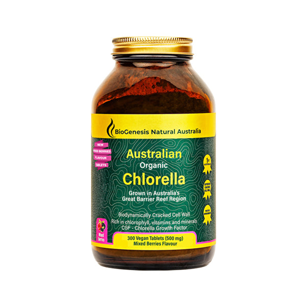 Biogenesis Natural Australia BioGenesis Natural Australia (Glass) Australian Organic Chlorella 500mg Mixed Berries 300t