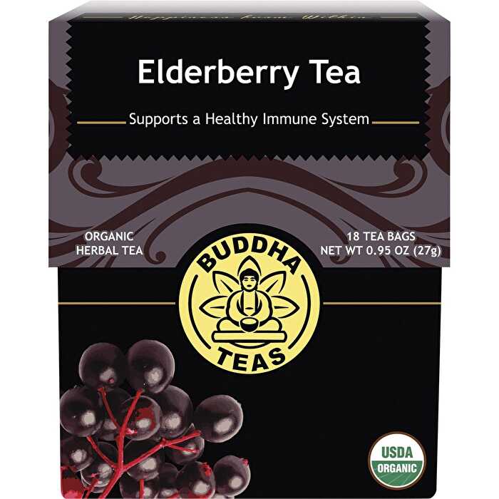 Buddha Teas Organic Herbal Tea Bags Elderberry Tea 18pk