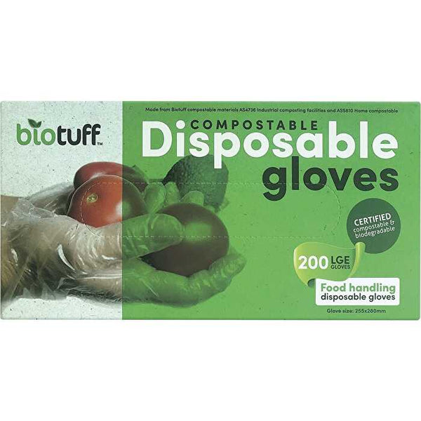 Biotuff Compostable Disposable Gloves Large 200pk