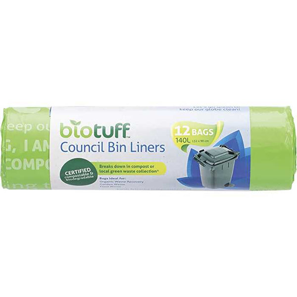 Biotuff Council Bin Liners Large Bags 12pk 140L