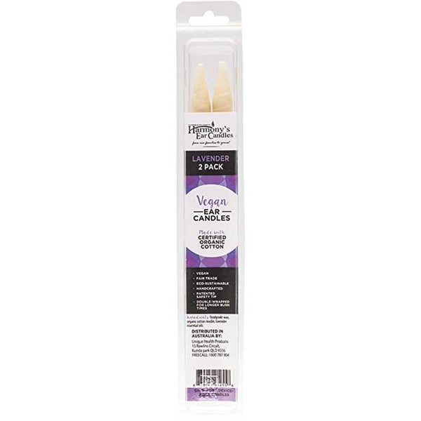 Harmony's Ear Candles Vegan Ear Candles Lavender Scented 2pk