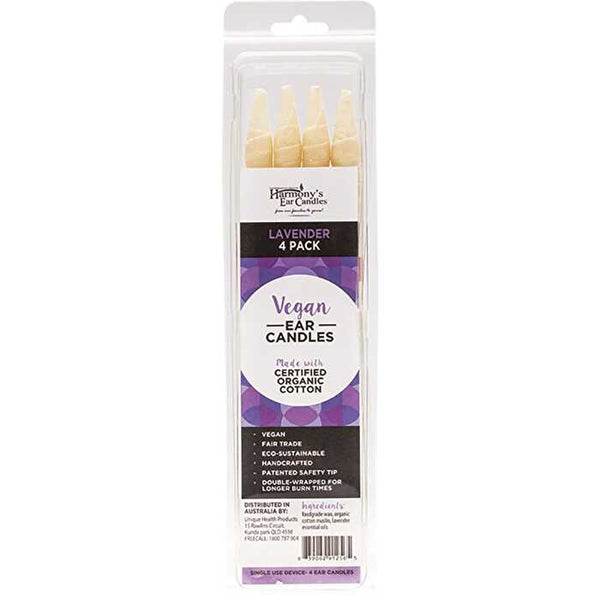Harmony's Ear Candles Vegan Ear Candles Lavender Scented 4pk