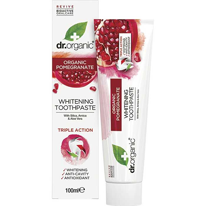 Dr Organic Toothpaste Whitening Organic Pomegranate 100ml