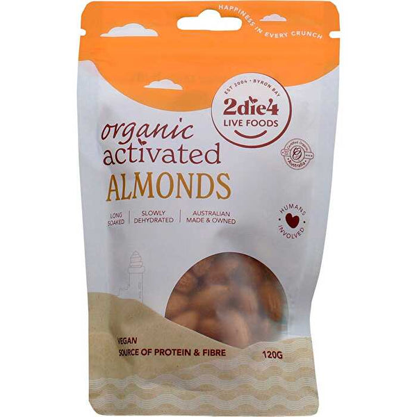 2die4 Live Foods Organic Activated Almonds 120g