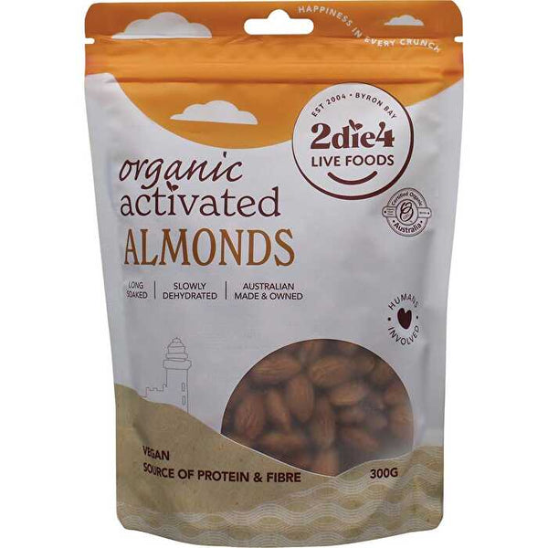 2die4 Live Foods Organic Activated Almonds 300g