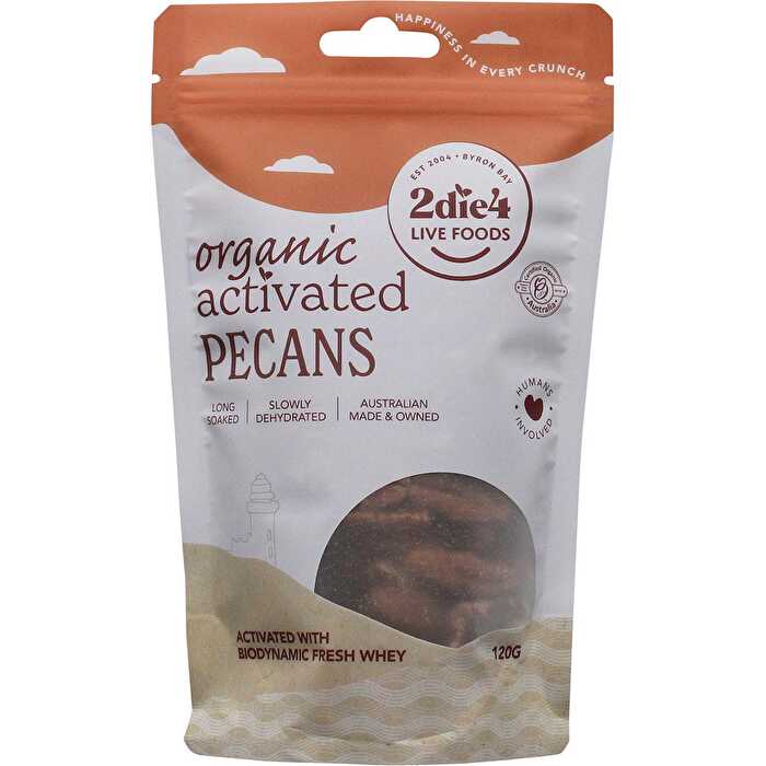 2die4 Live Foods Organic Activated Pecans Activated with Fresh Whey 120g