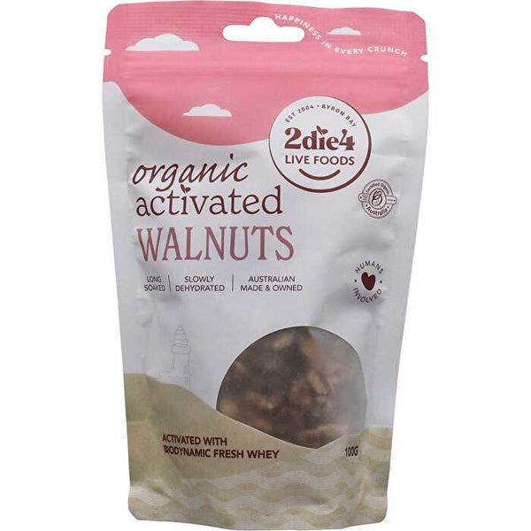 2die4 Live Foods Organic Activated Walnuts Activated with Fresh Whey 100g