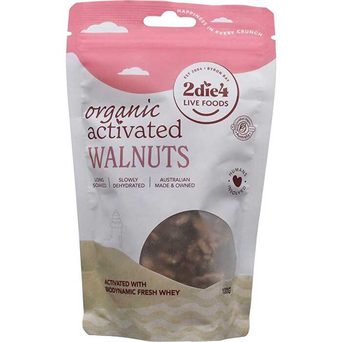 2die4 Live Foods Organic Activated Walnuts Activated with Fresh Whey 100g