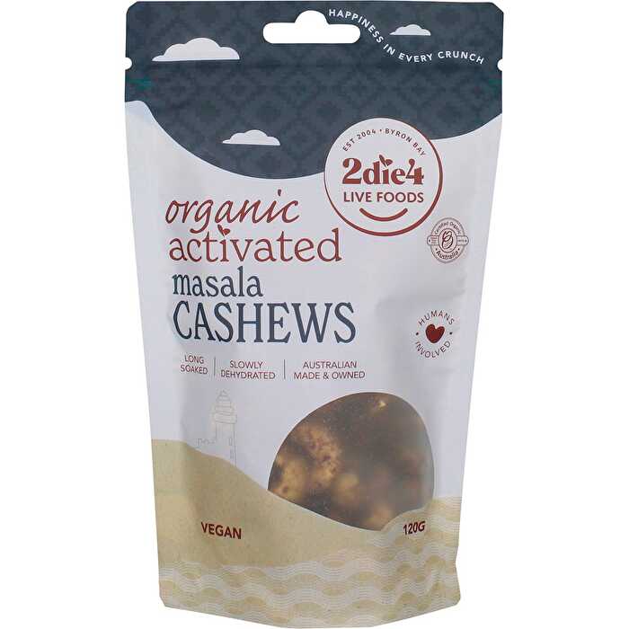 2die4 Live Foods Organic Activated Masala Cashews 120g