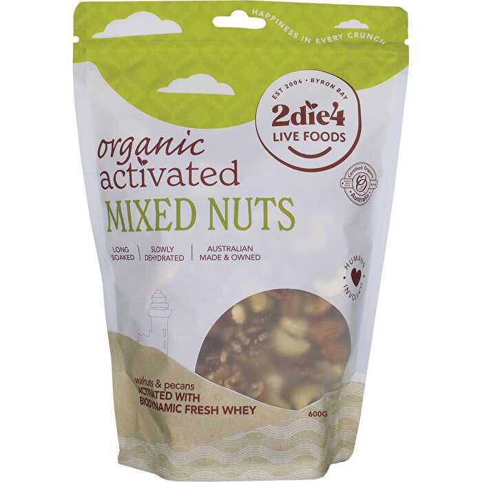 2die4 Live Foods Organic Activated Mixed Nuts Activated with Fresh Whey 600g
