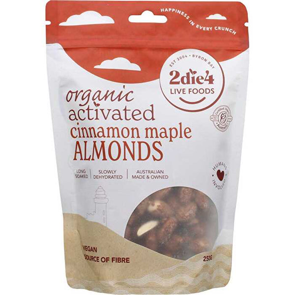 2die4 Live Foods Organic Activated Almonds Cinnamon Maple 250g