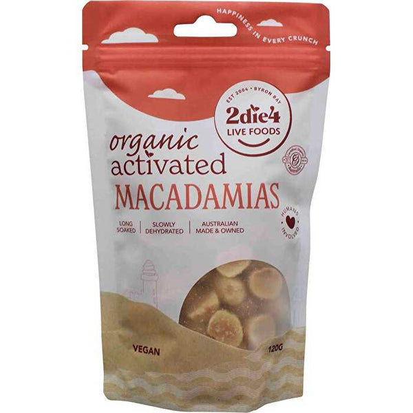 2die4 Live Foods Organic Activated Macadamias 120g