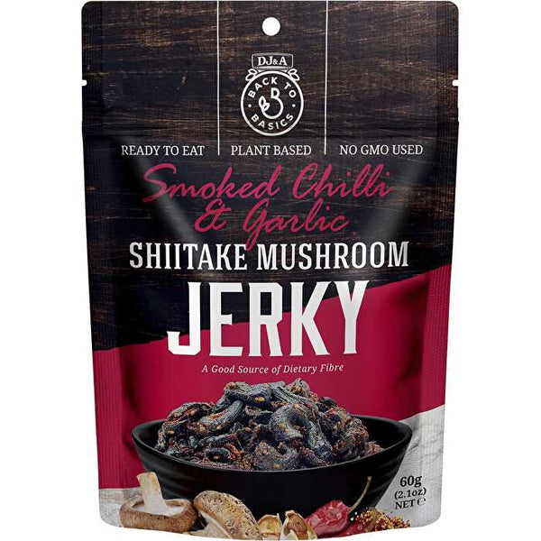 Dj&a Shiitake Mushroom Jerky Smoked Chilli & Garlic 12x60g