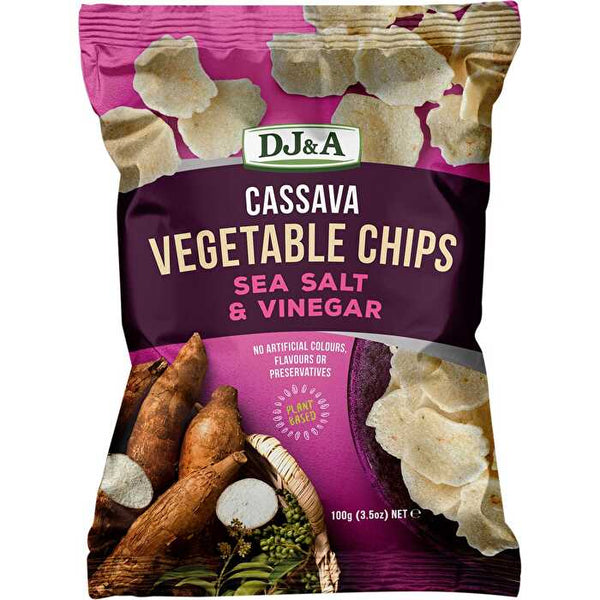 Dj&a Cassava Vegetable Chips Sea Salt & Vinegar 5x100g