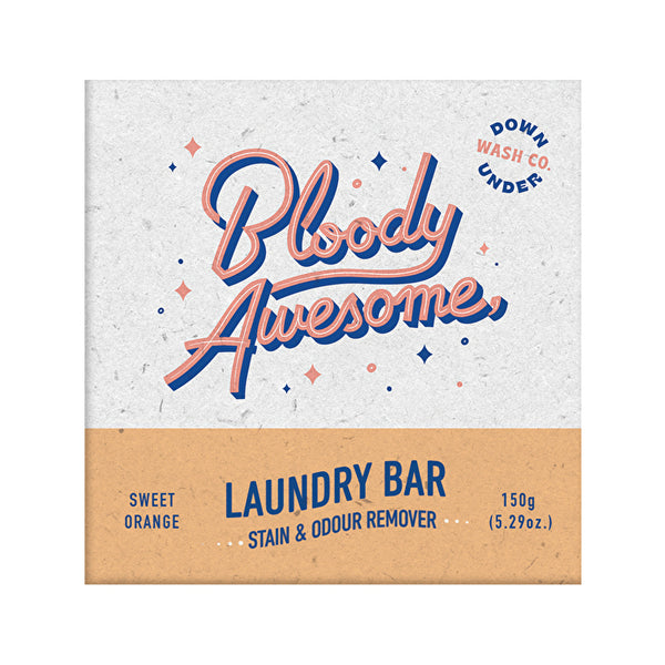 Downunder Wash Co . (Bloody Awesome) Laundry Bar Stain & Odour Remover Sweet Orange 150g