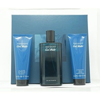 Davidoff Cool Water For Men - 3 Pc Gift Set Eau De Toilette Spray 75ml/2.5oz Shower Gel 75ml/2.5oz After Shave Balm 125ml/4.2oz