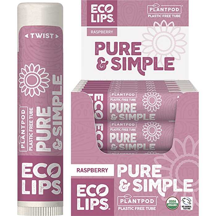 Eco Lips Lip Balm Pure & Simple Raspberry 24x4.25g – Fresh Beauty Co. USA