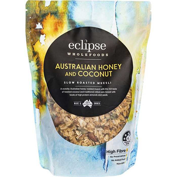 Eclipse Wholefoods Slow Roasted Muesli Australian Honey & Coconut 450g