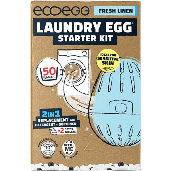 Ecoegg Laundry Egg Starter Kit 50 Washes Fresh Linen