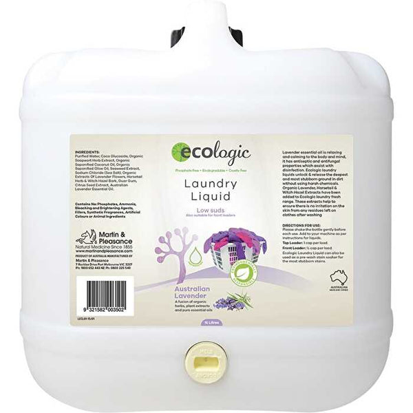 Ecologic Laundry Liquid (Bulk) Australian Lavender 15000ml