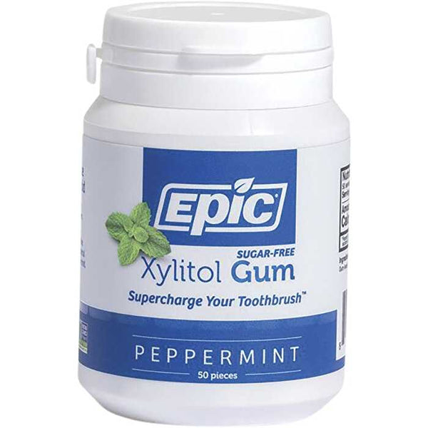 Epic Xylitol (Sugar-Free) Gum Peppermint Tub 50 Piece