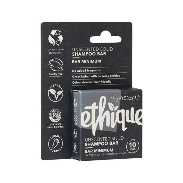 Ethique Bar Shampoo Solid Bar Minimum (Gently Cleanses Sensitive Scalps) Unscented 15g