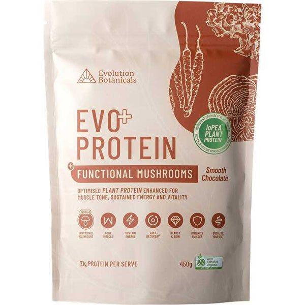 Evolution Botanicals EVO+ Protein Functional Mushrooms Smooth Chocolate 450g