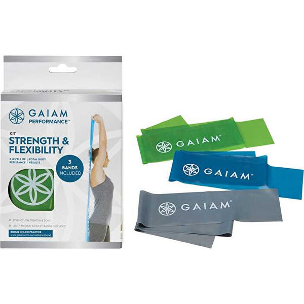 Gaiam Strength & Flexibility Kit Light, Medium & Heavy Bands