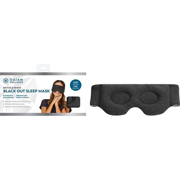 Gaiam Revive and Renew Black Out Sleep Mask