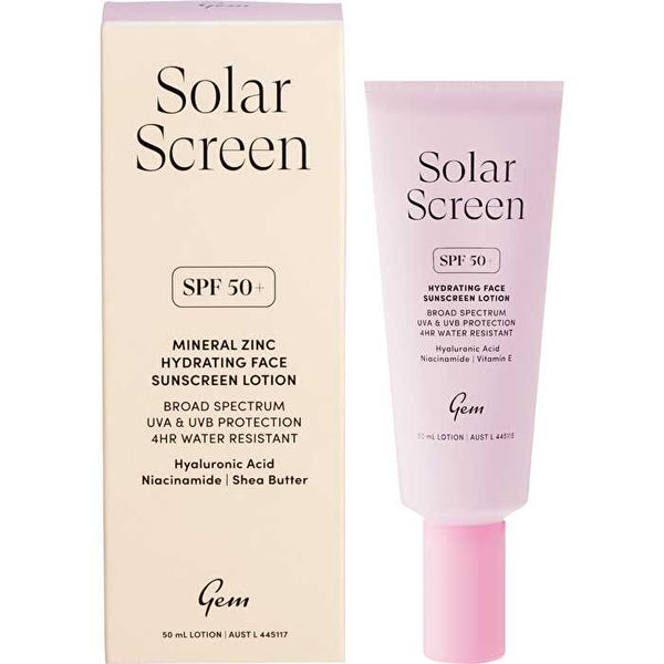 Gem Solar Screen SPF50+ Hydrating Face Sunscreen Lotion 50ml