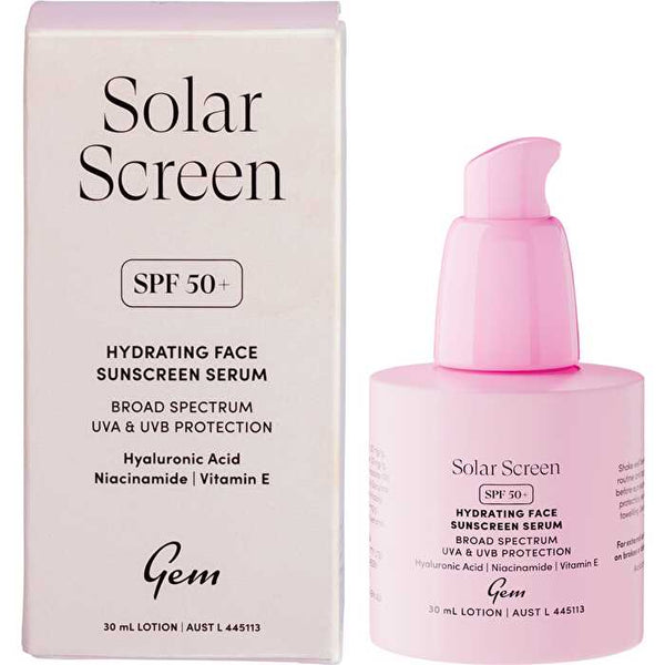 Gem Solar Screen SPF50+ Hydrating Face Sunscreen Serum 30ml