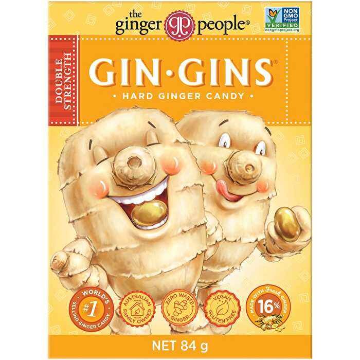 The Ginger People Gin Gins Ginger Candy Hard Double Strength 12x84g