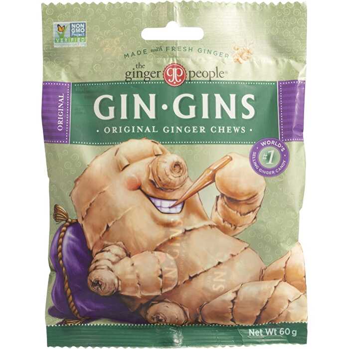 The Ginger People Gin Gins Ginger Candy Bag Chewy Original 12x60g