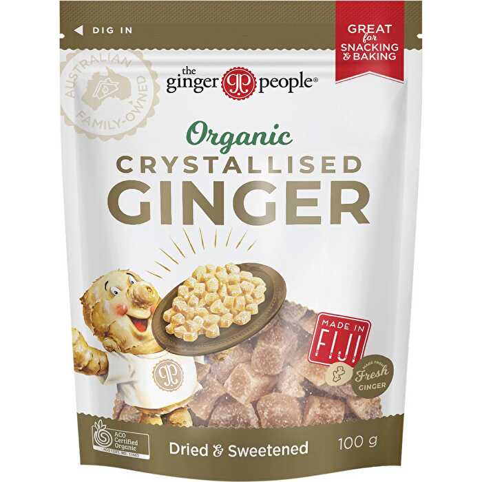 The Ginger People Organic Crystallised Ginger 8x100g