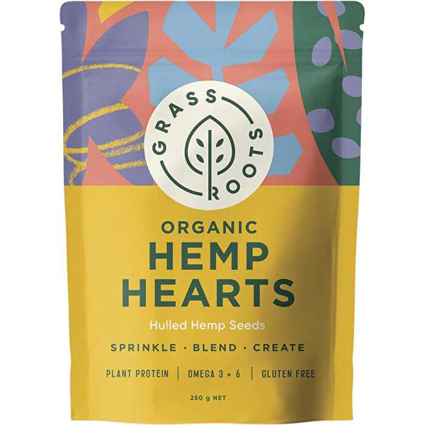 Grass Roots Organic Hemp Hearts Hulled Hemp Seeds 250g