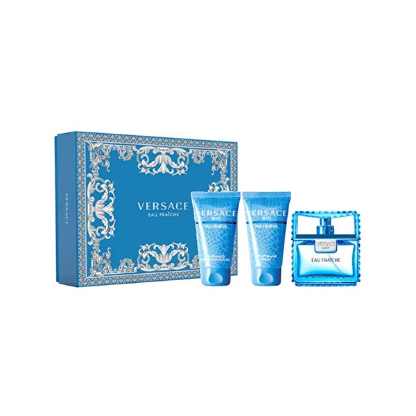 Versace Man Eau Fraiche 3pc Set - Eau De Toilette & Shower Gel+ Aftershave Balm 50ml