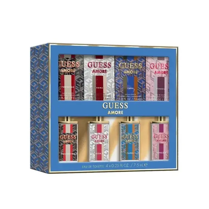 Guess Amore Unisex Mini Set Eau De Toilette (venezia & Capri & Roma & Portofino) 4x 7.5ml