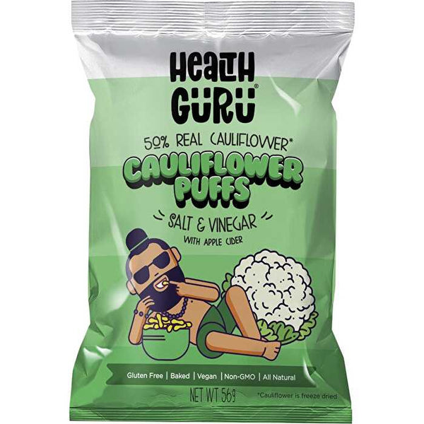 Health Guru Cauliflower Puffs Salt & Vinegar (with Apple Cider) 6x56g