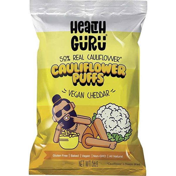 Health Guru Cauliflower Puffs Vegan Cheddar 6x56g
