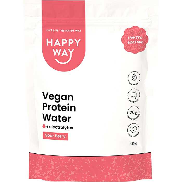 Happy Way Vegan Protein Water Powder Sour Berry 420g