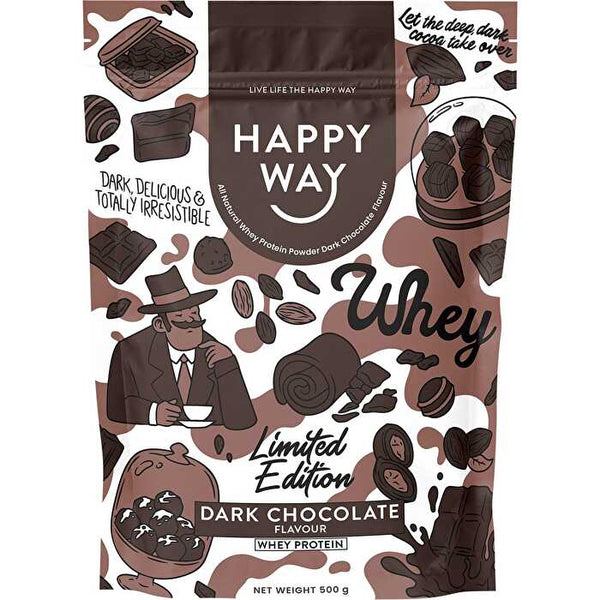 Happy Way Whey Protein Powder Dark Chocolate 500g