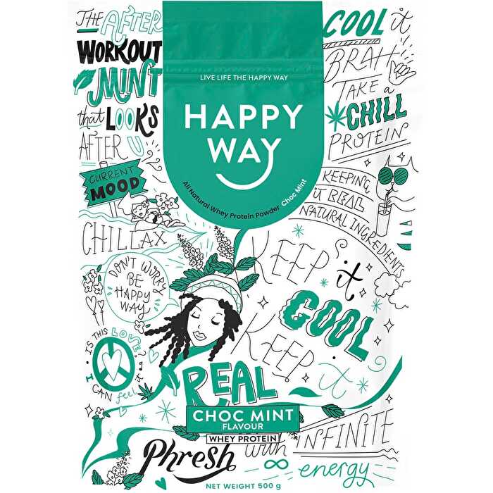 Happy Way Whey Protein Powder Choc Mint 500g