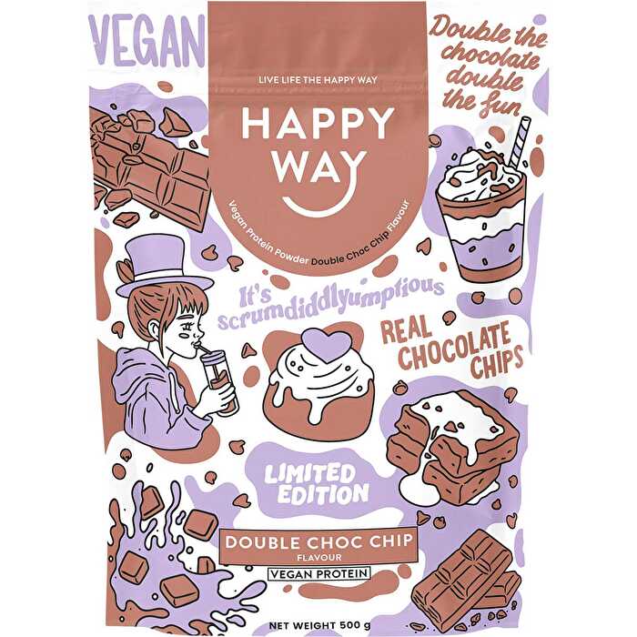 Happy Way Vegan Protein Powder Double Choc Chip 500g