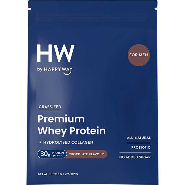 Happy Way Men's Premium Whey Protein Powder Chocolate 900g