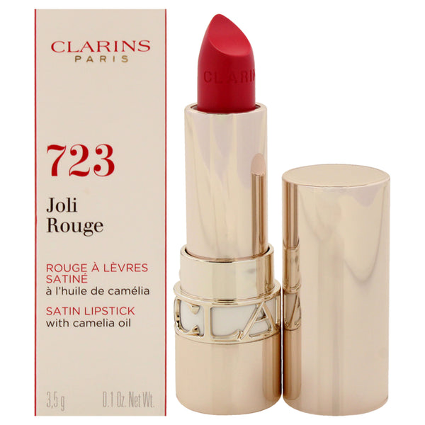 Clarins Joli Rouge Satin Lipstick - 723 Raspberry by Clarins for Women - 0.1 oz Lipstick