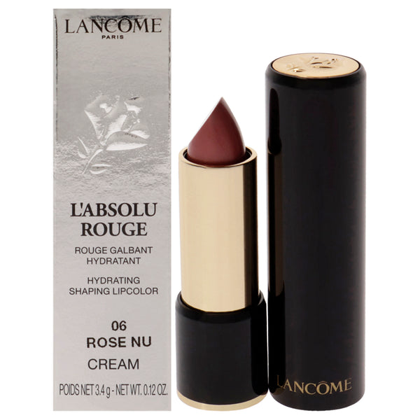 Lancome LAbsolu Rouge Hydrating Shaping Lipcolor - 06 Rose Nu-Cream by Lancome for Women - 0.12 oz Lipstick