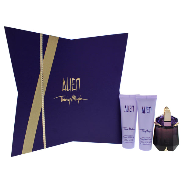 Thierry Mugler (Mugler) Alien by Thierry Mugler for Women - 3 Pc Gift Set 1.oz EDP Spray (Refillable), 1.7oz Radiant Body Lotion, 1.7oz Radiant Shower Gel